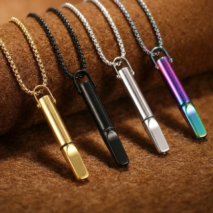 Meditation Pendant Titanium Steel Necklace Pure Color Versatile Fashion Jewelry Square Pearl Chain Multi-layered Geometric De...