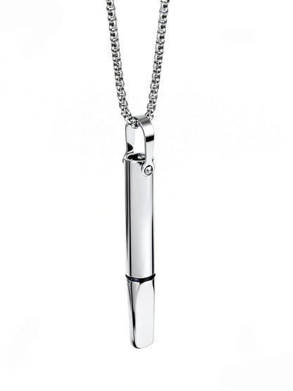 Meditation Pendant Titanium Steel Necklace Pure Color Versatile Fashion Jewelry Square Pearl Chain Multi-layered Geometric De...